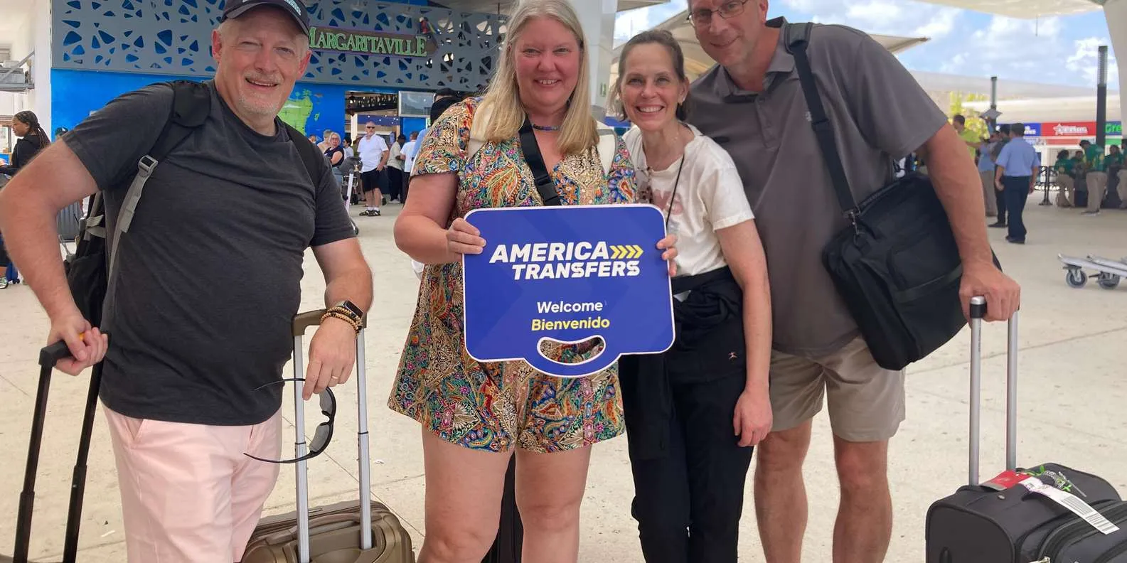Guests meeting the luxury transfer representative